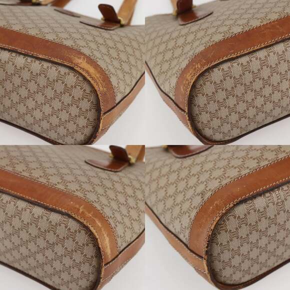 CELINE Macadam Canvas Tote Bag Pvc Beige Gold - Picture 10 of 13